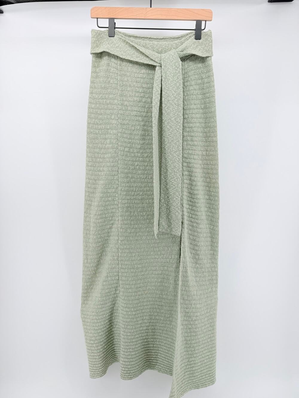 Free People Claudia Ribbed Blanket Sweater Mint Green Maxi M Cozy Chic Boho